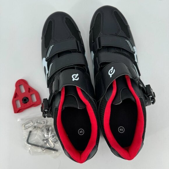 Peloton Cycling Black Adjustable Bike Delta Compatible Bike Cleats 45 Shoes NEW - Picture 4 of 8